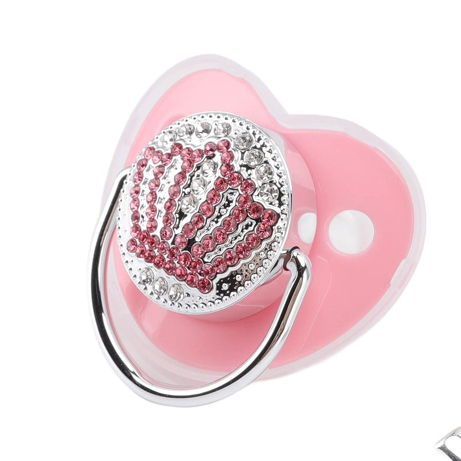 Bling Baby Pacifier: Rhinestone Crown, Ultra Soft Silicone, Safe
