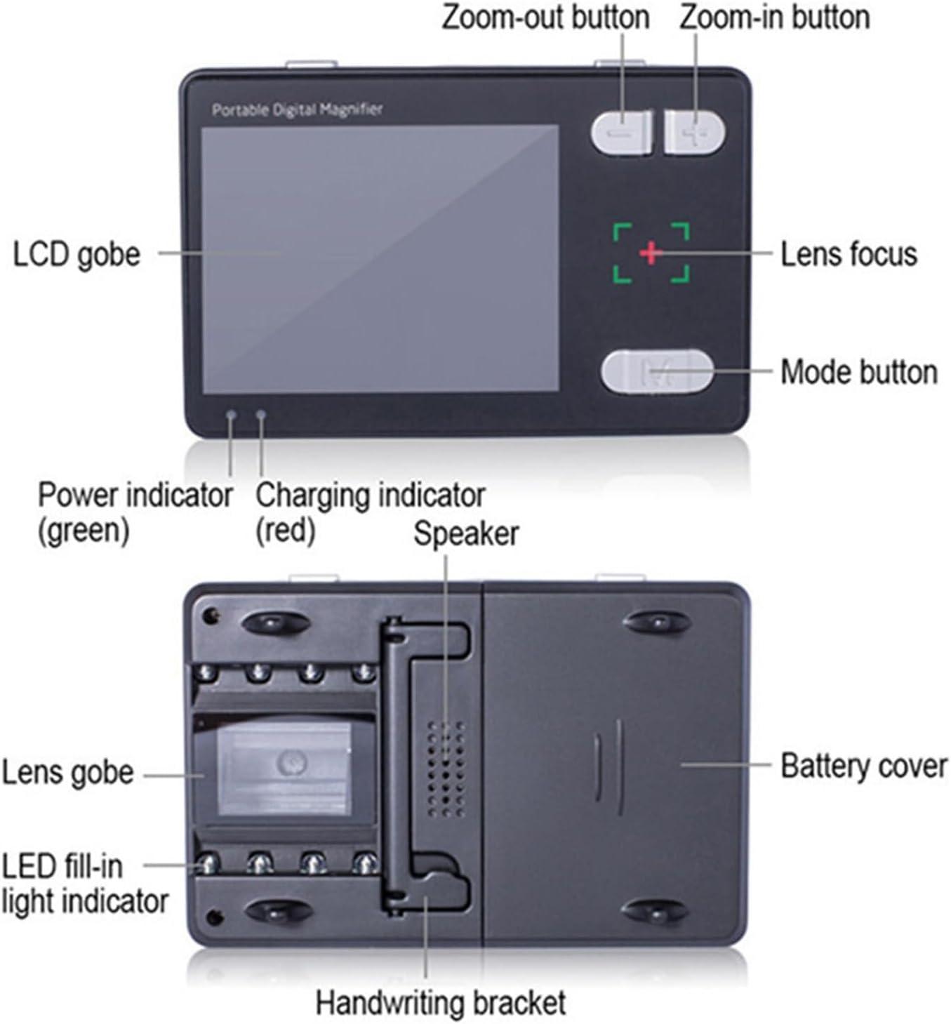 Digital Video Magnifier With 3.5in LCD Screen - 2X To 25x Zoom Handheld Electronic Reader For Low Vision