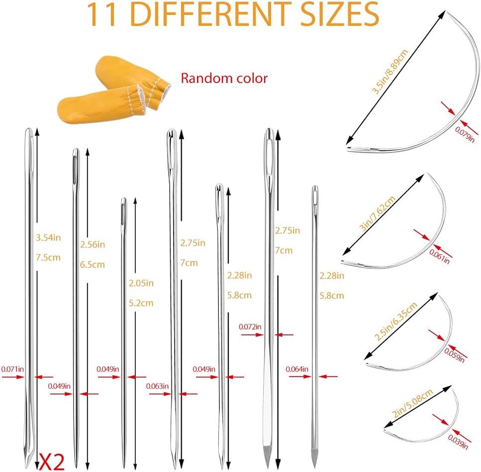 UOOU 12 Pcs Heavy Duty Sewing Needles Kit Includes Triangular
