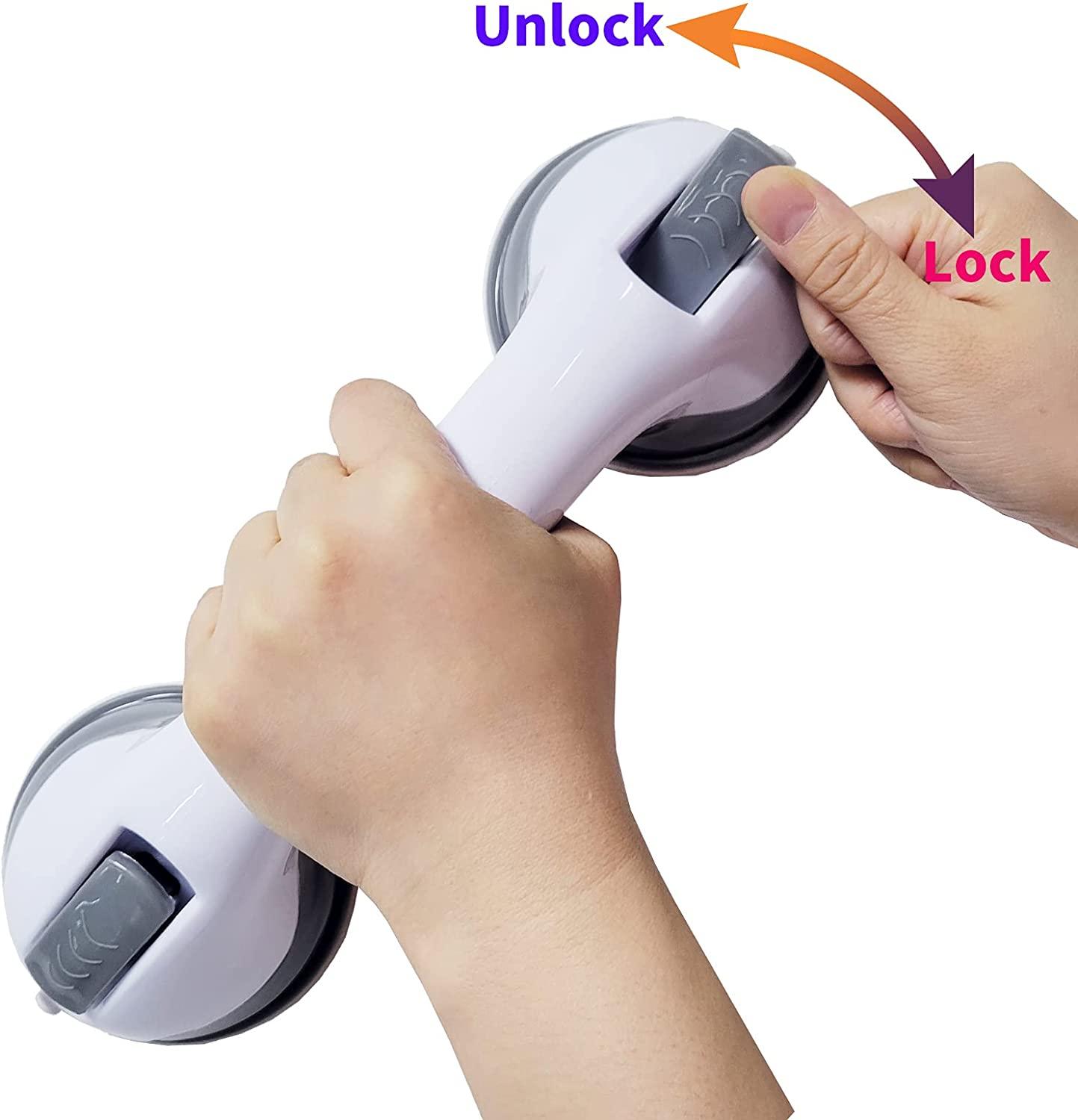 12'' Portable Grab Bars for Bathroom,Ultra Grip Dual Locking Shower