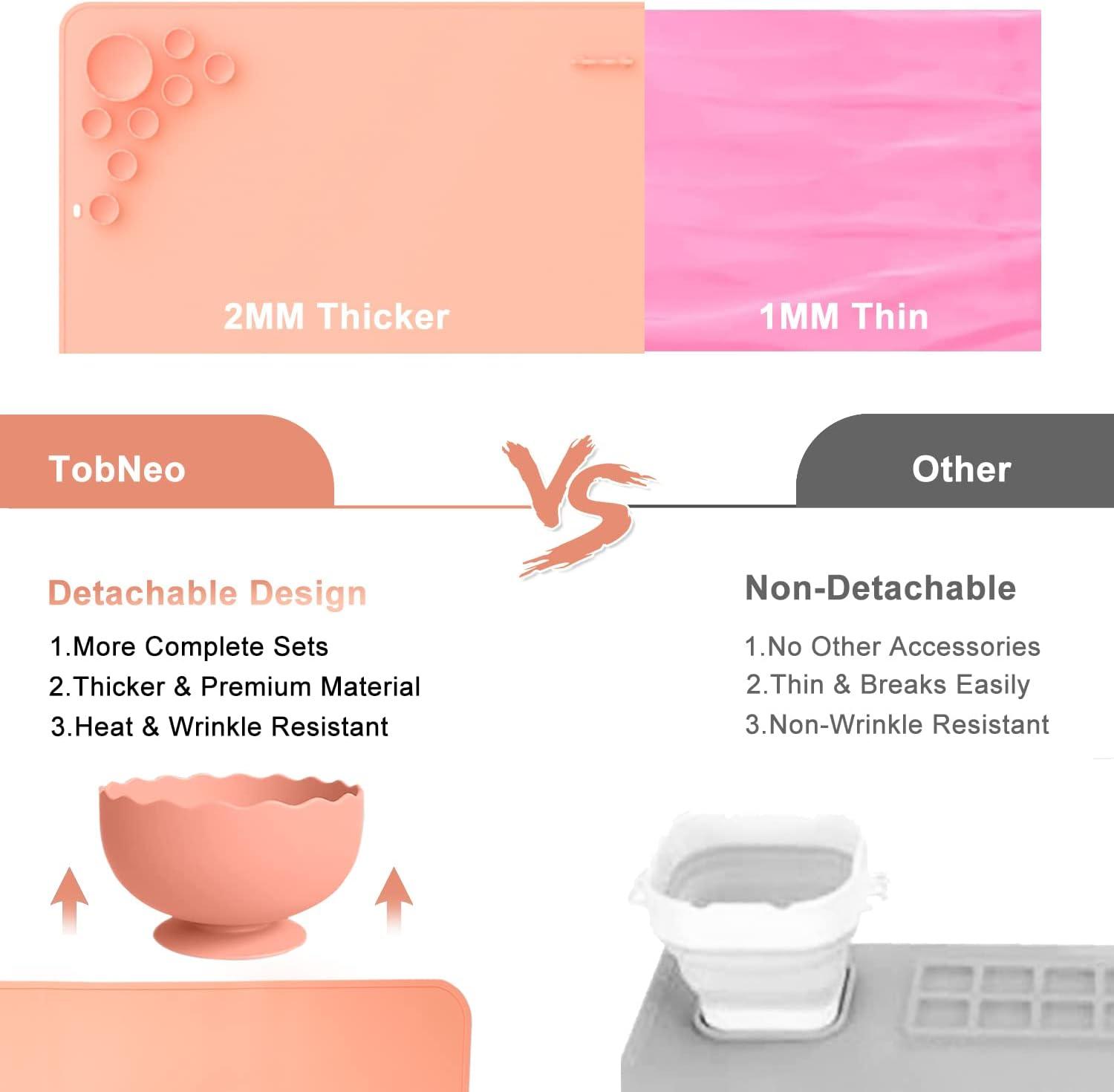 24x16 Inch Silicone Craft Mat with Removable Cups & Paint Palette