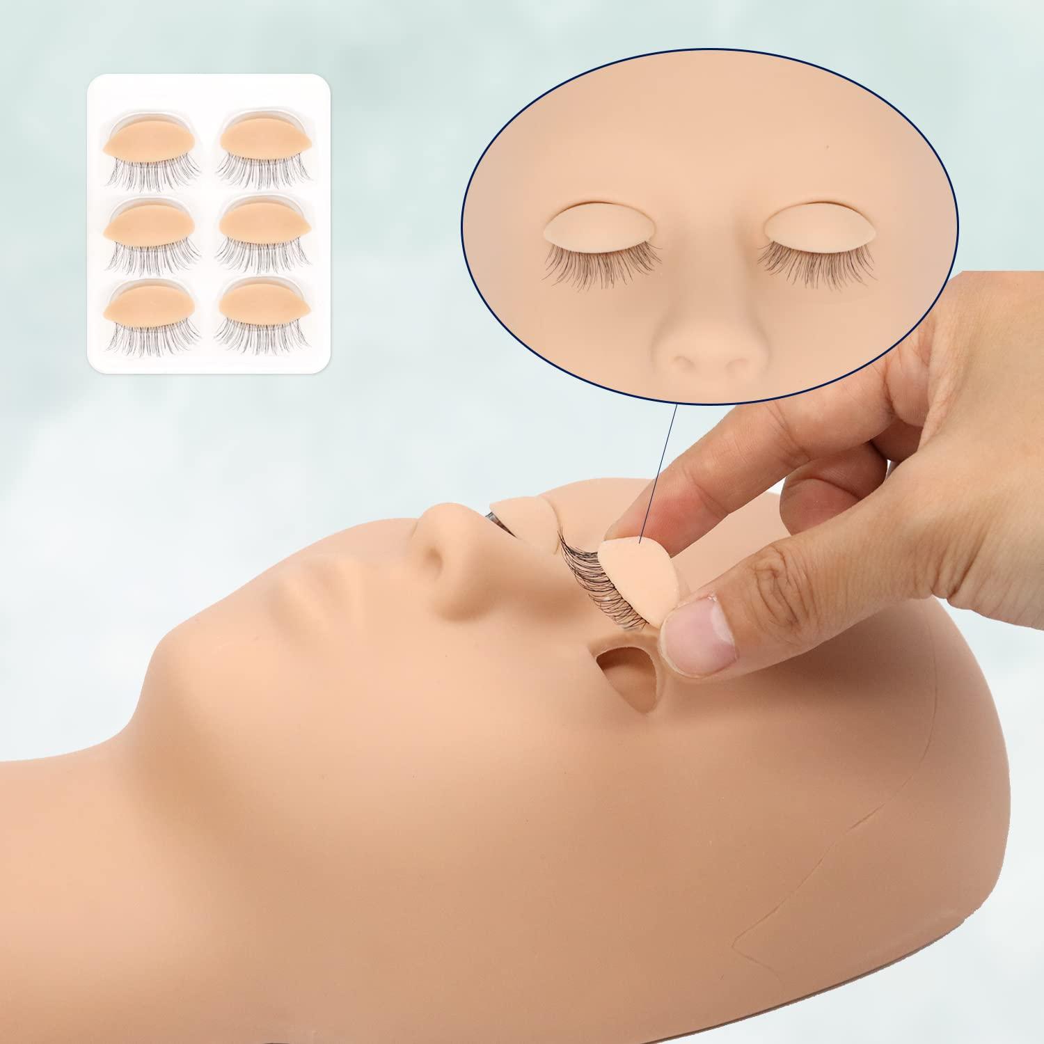 Eyelash Extension Kit,Mannequin Head With Replaced Eyelids Silicone