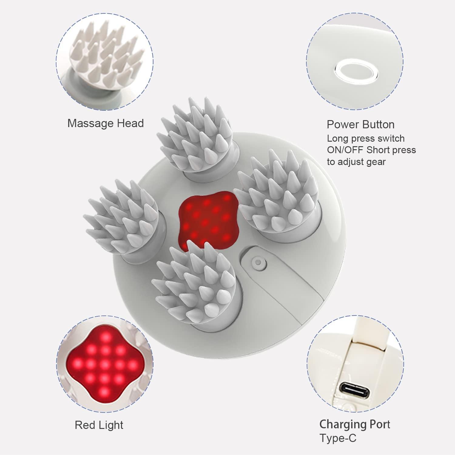 Mountrax Electric Scalp Massager with Red Light for Hair Growth