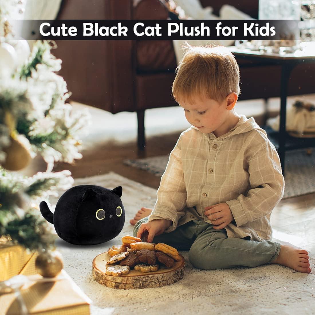 DNFASCHI Black Cat Plush Pillow Toy Soft Stuffed Animal Cat