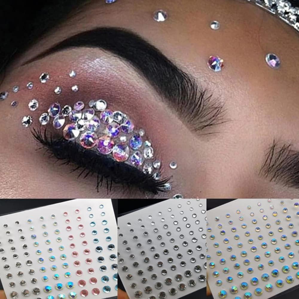 Eye Face Gems Jewels Rhinestone Glitter Stickers Party Decoration
