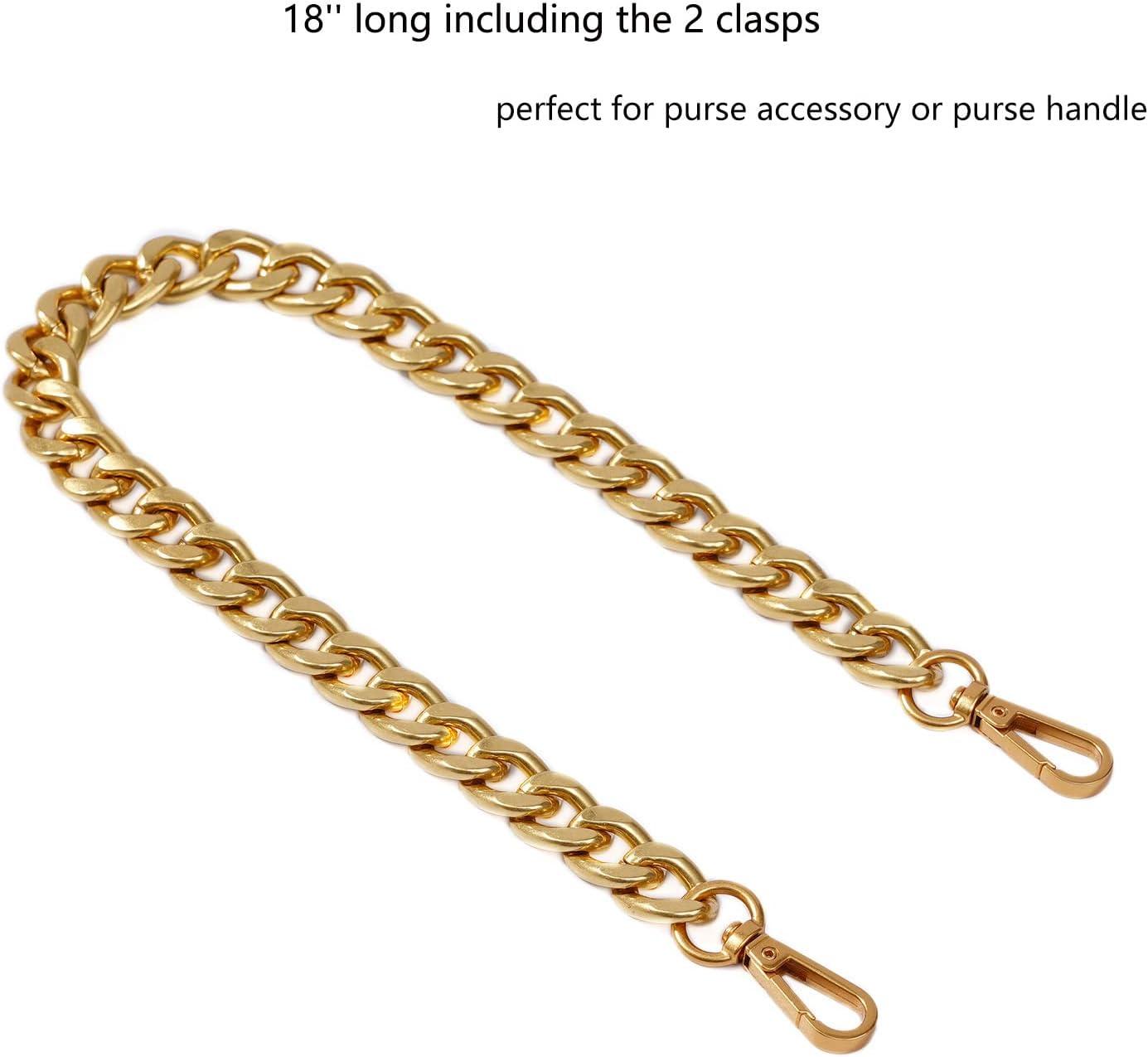 Medium Size Fabulous Metal Shoulder Crossbody Purse Strap Replacement Bag  Chain Accessories (18, Antique Gold) Antique Gold 18