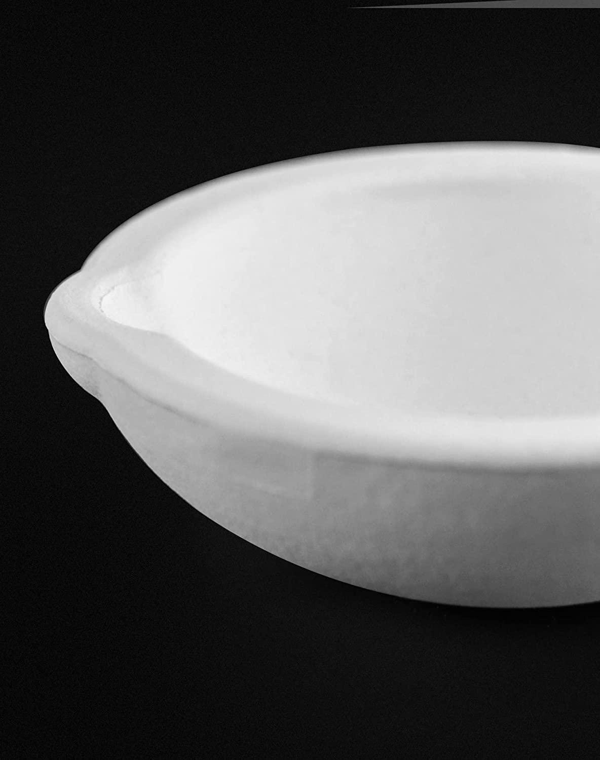 QWORK Ceramic Crucible Bowl, 4 Pcs Quartz Melting Dishes Pot for