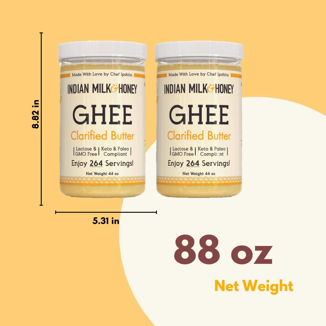 Indian Milk & Honey GrassFed Ghee Butter Twin Pack 44 oz x 2 (264
