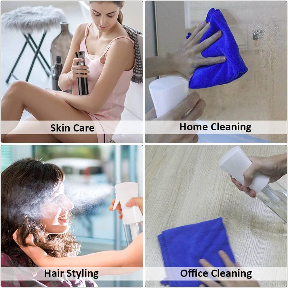 Continuous Spray Bottle - 10oz /300ml Mister Spray Bottle for Hair, Leak-proof Pressurized 360