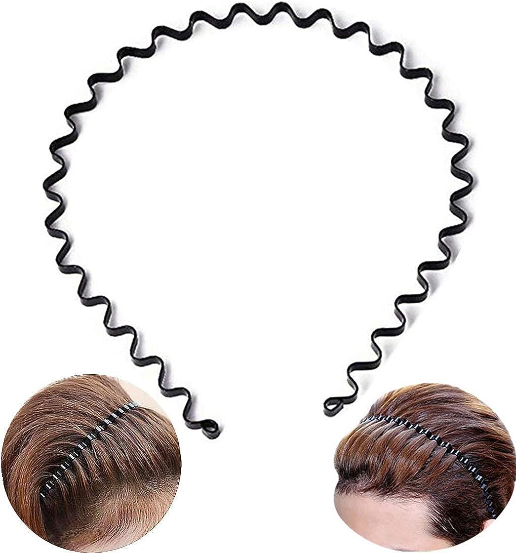 bodbop Metal Hair Band pour Hommes Bandeau Femmes Bandes Unisexe Noir  Ondulé Printemps Sports de Plein Air Bandeaux Hommes de Hoop Clips  Accessoires