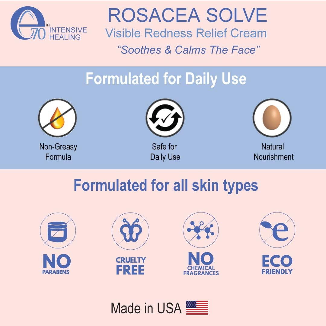 E70 Rosacea Solve Redness Relief Cream Calming Face Moisturizer For