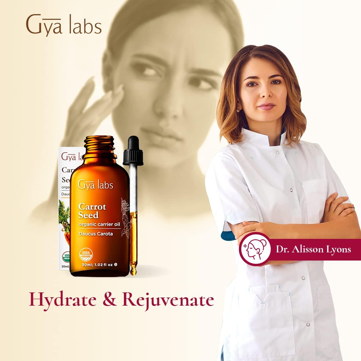 Gya Labs Organic Carrot Seed Carrier Oil 1.02 oz Soothing