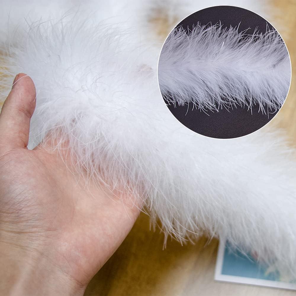 Fluffy Blue Large Ostrich Feather Boa Decoration for Party Wedding Clothes  Sewing Mini Dress Shawl Crafts