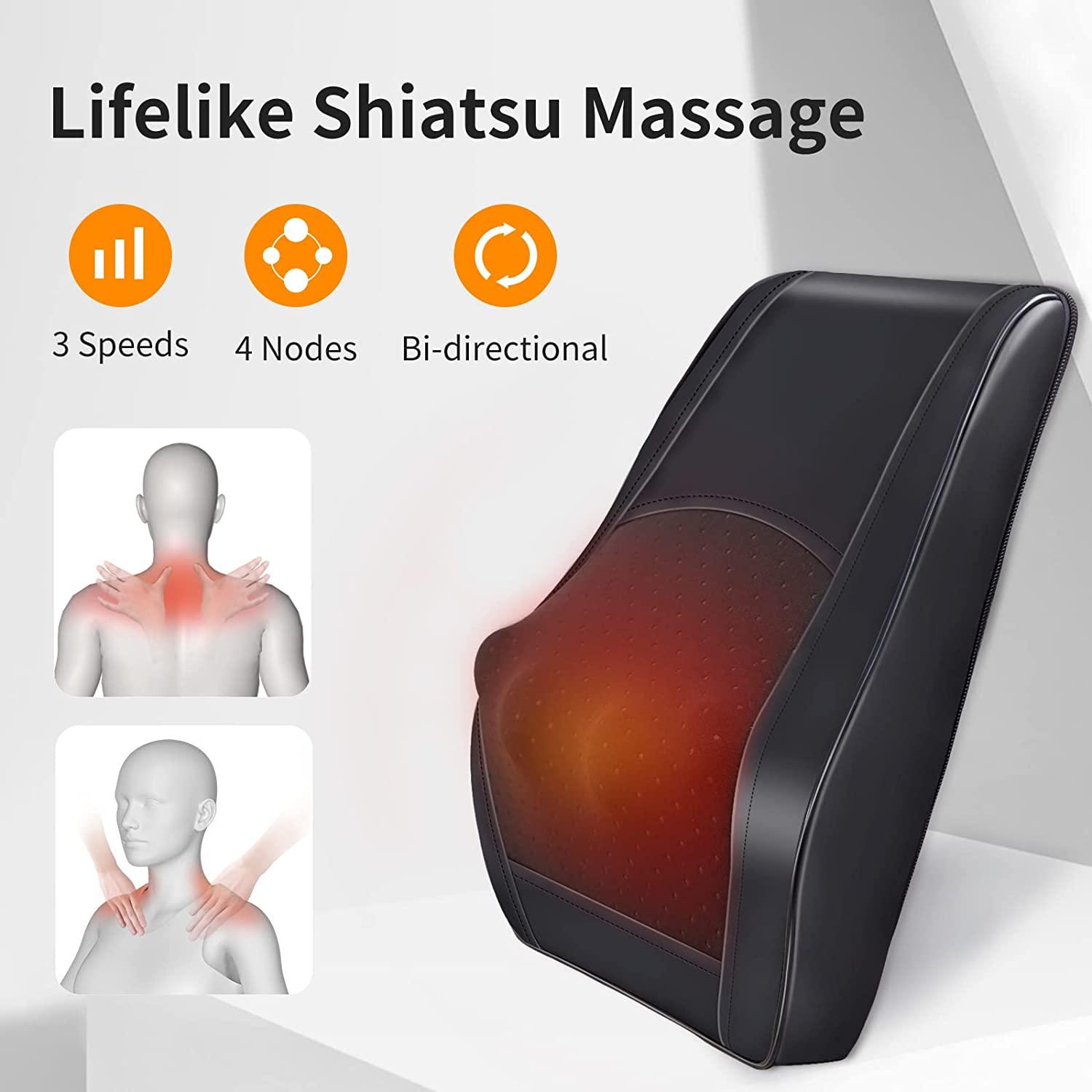 Shiatsu Neck Shoulder Back Massage Pillow with Heat for Home,Car