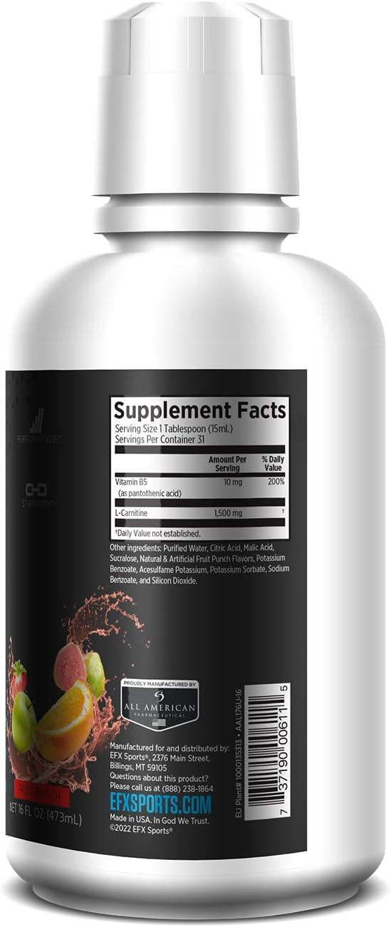 l carnitine pantothenic acid Forzagen L-Carnitine Liquid Supplement | Acetyl L-Carnitine | Vitamin B6 | Pantothenic  Acid | 30 Servings - Berry main image 0
