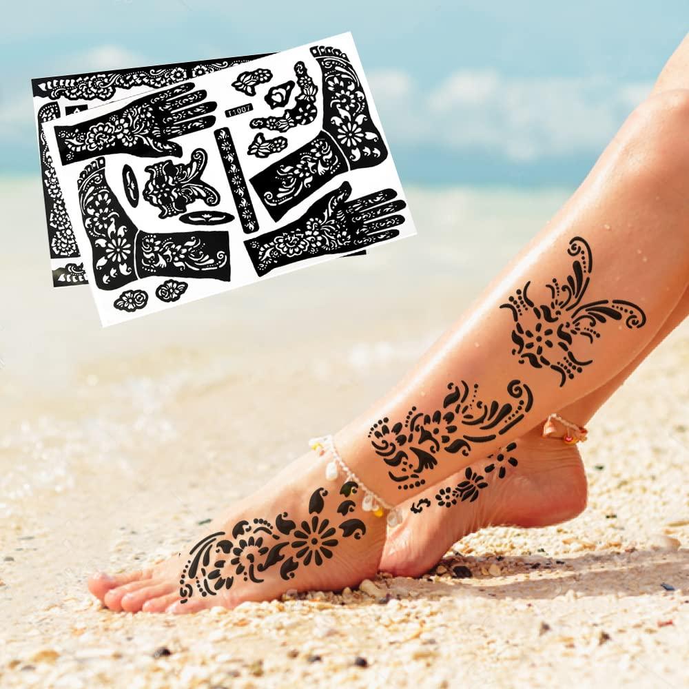 Temporary Tattoo Henna Stencils - Tattoo Drawing Templates Body Art  Accessories