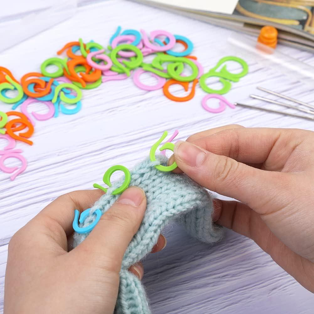 Agatige - 2000 Segnapunti Ad Anello Per Maglieria E Uncinetto In Plastica - 3 Misure E Colori - Conta Punti Per Cucito E Lavori Creativi - 2