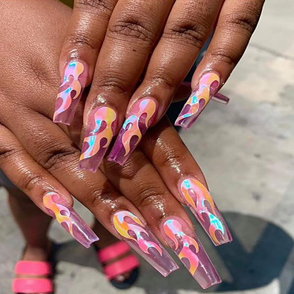 flame outline nails