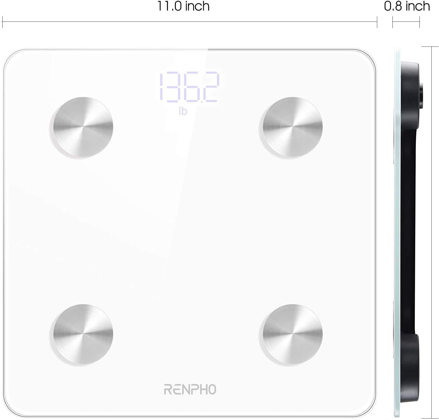 RENPHO Digital Body Weight Scale, Bluetooth Smart Scales for Weight, 400  lbs, Black 
