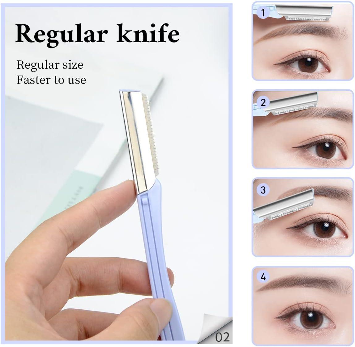 24 Pack Eyebrow Trimmer Razors - Precision Facial Hair Removal For Women & Men