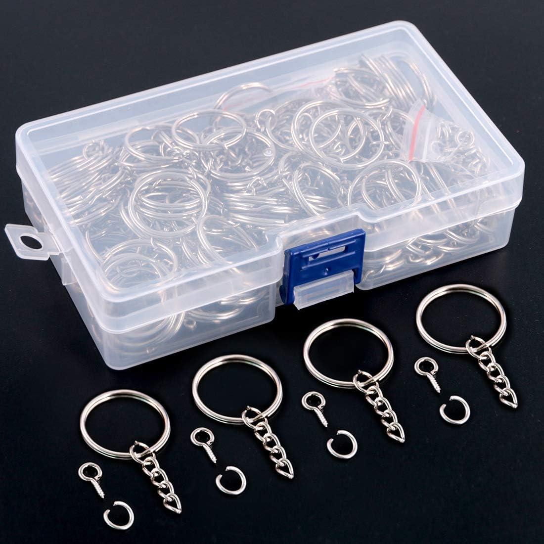 450pcs Keychain Rings, Rings Key Chain Split Metal Key Rings with Open Jump  Rings and Screw Eye Pins for Jewelry Making Craft 