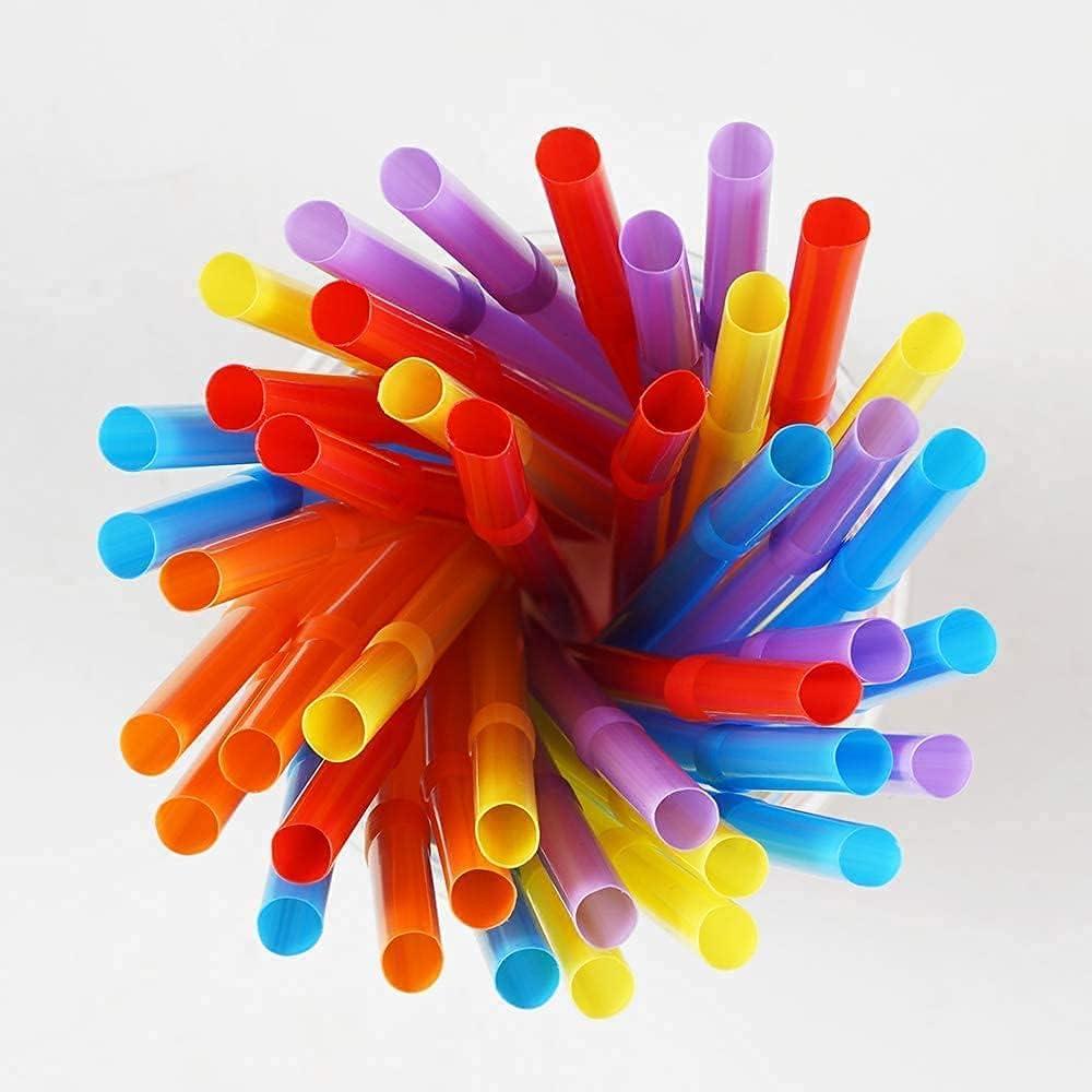 100PCS Flexible Plastic Straws, Colorful Disposable Bendy Party Fancy  Straws13inch Extra Long Straws Party Decorations