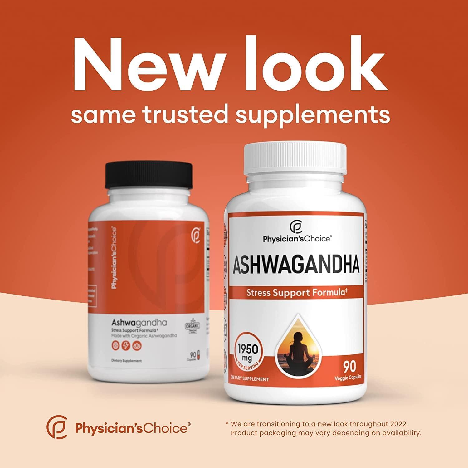 Physician's CHOICE Ashwagandha 1950mg Organic Ashwagandha Root Powder