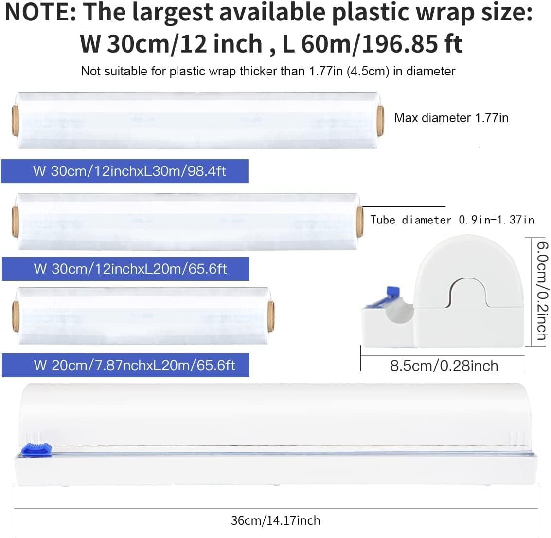 Refillable Plastic Wrap Dispenser with Slide Cutter, Fovanga cling