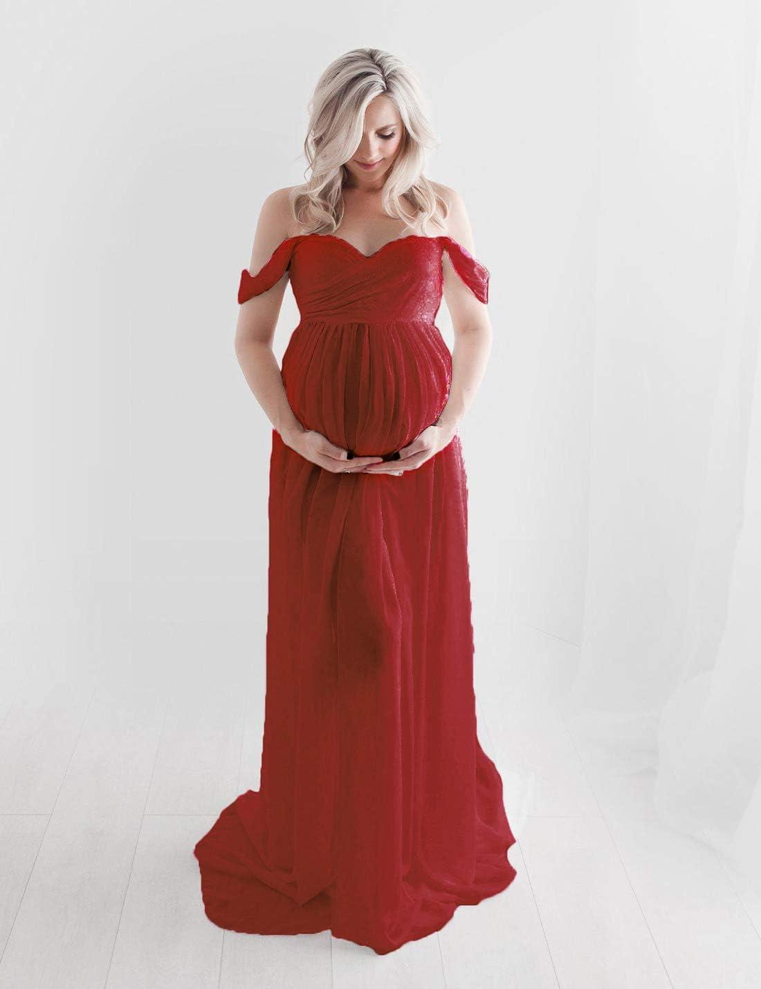 open lace back dress Bella Knit Mermaid Slim Maternity Gown