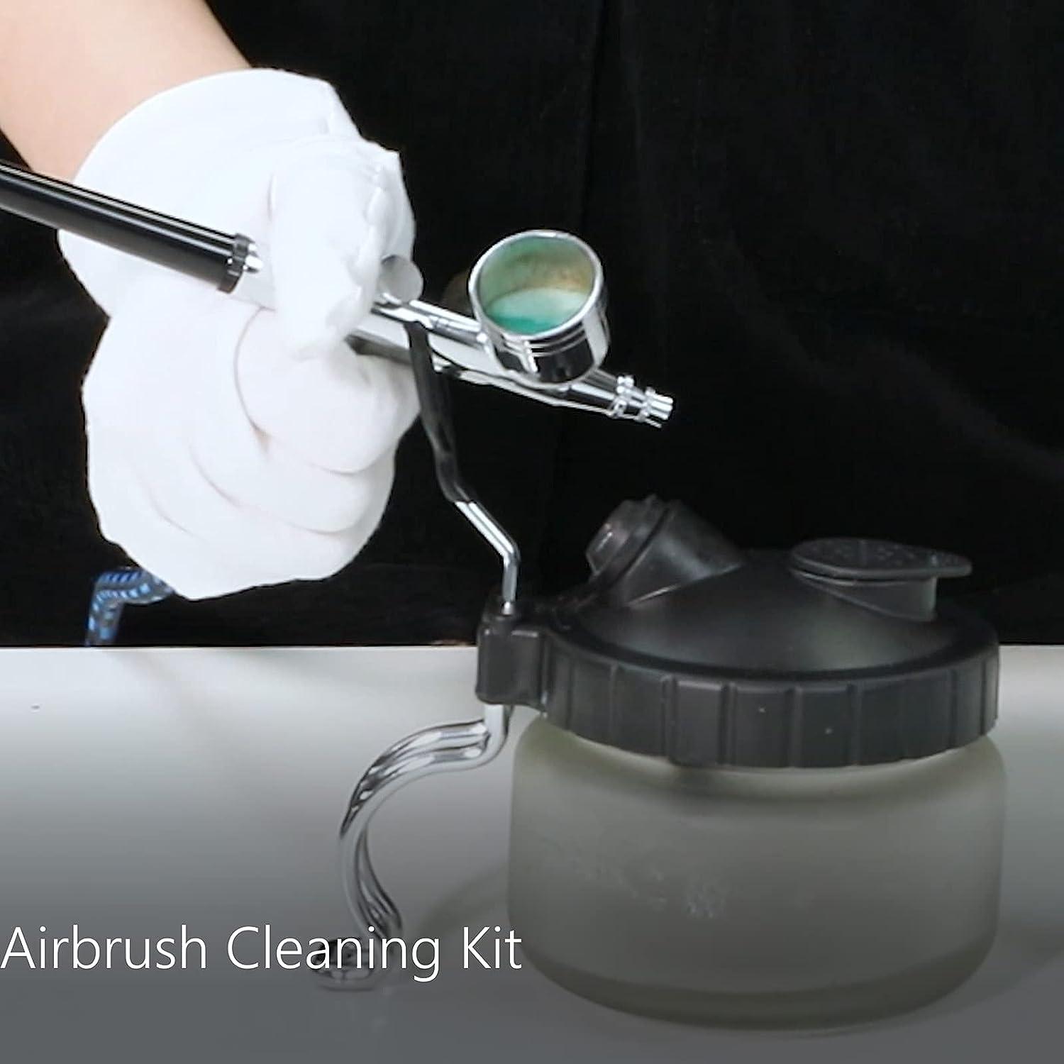 Airbrush Cleaning Pot Strong Glass Bottles Kit with Airbrush