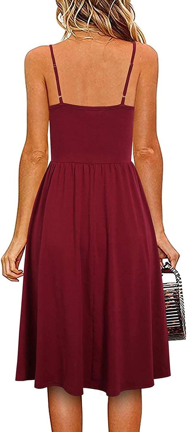 Women's Sleeveless Beach Maxi Dress - Summer 2023 | Spaghetti Strap A-line  Sundress with Pockets in Wine - XX-Large | Buy Now with Express  International Delivery | GoSupps.com