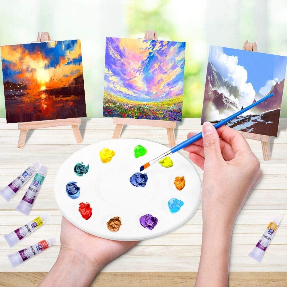 Mini Canvases 18 Pack Cridoz Small Painting Canvas with Mini Easel