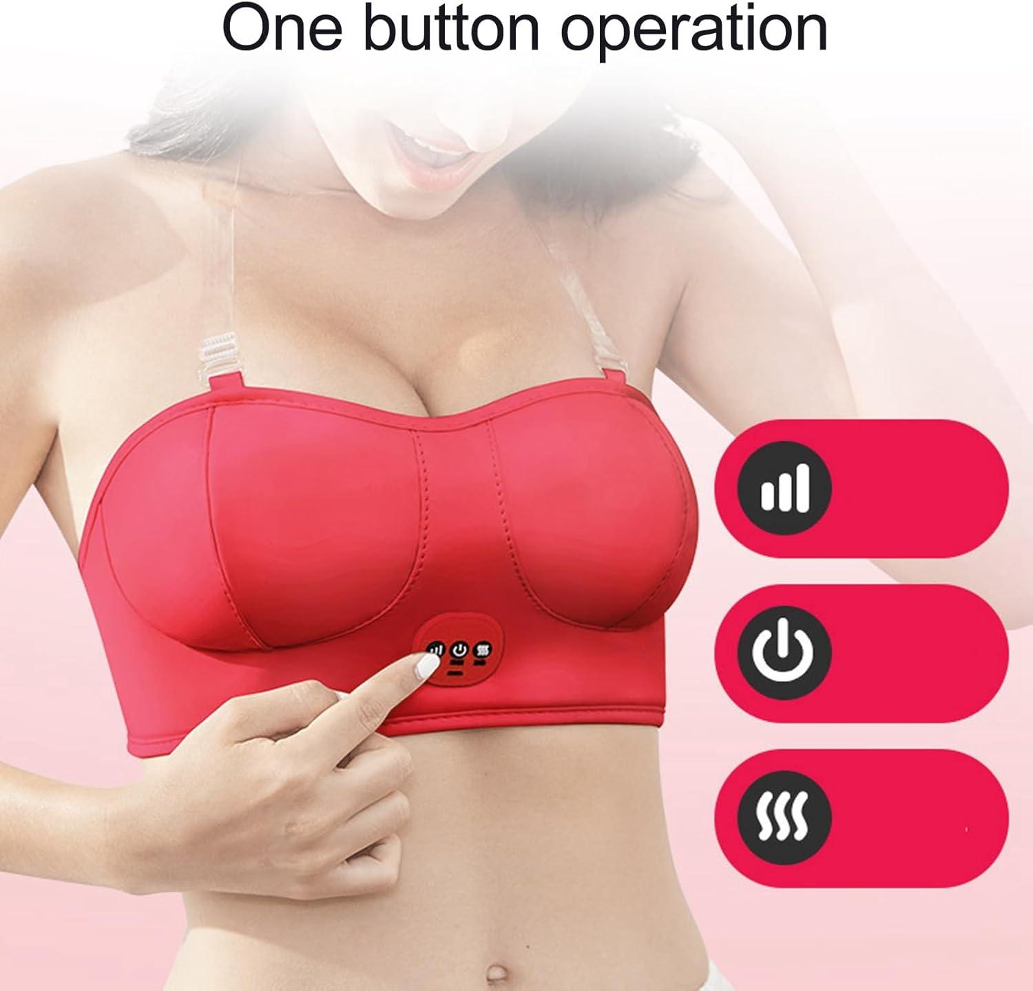 HOHXFYP USB Breast Massager Cotton Electric Vibration Breast Enlargement  Bra Wearable Bust Lift Enhancer Machine Shoulder Strap Included Red | Buy  Now with Express International Delivery