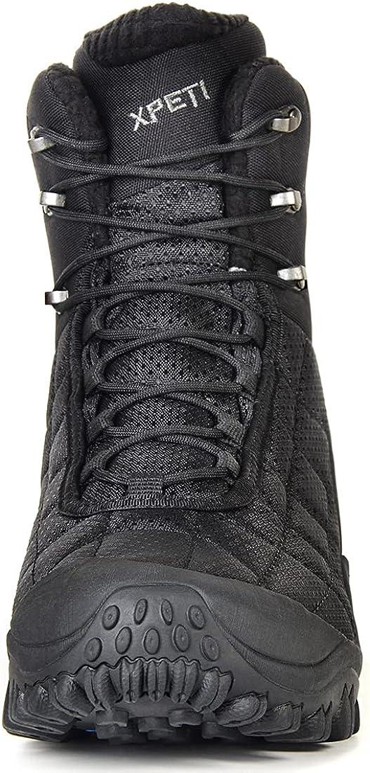 XPETI Mens Crest Thermo Winter Hiking Boots Waterproof Insulated 11 Black