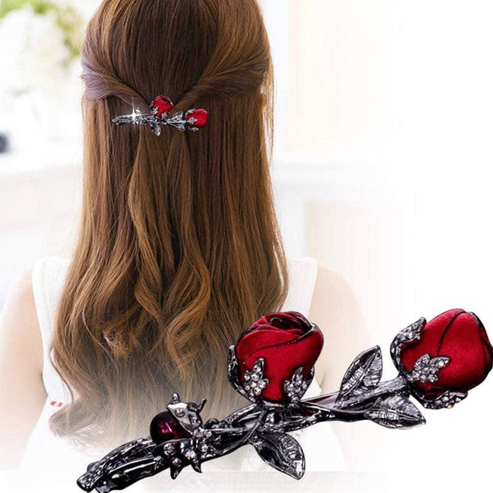 Vintage rose hair clips deals