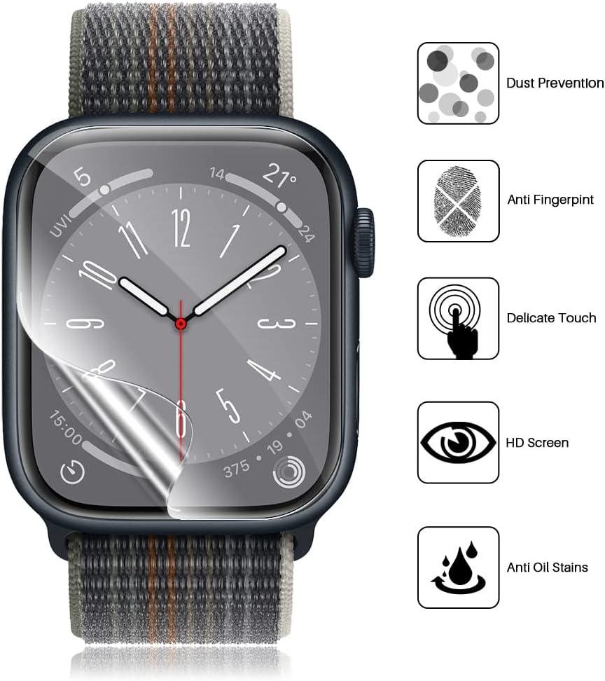 LK 6 Pack for Apple Watch 41mm 40mm Screen Protector Series 8