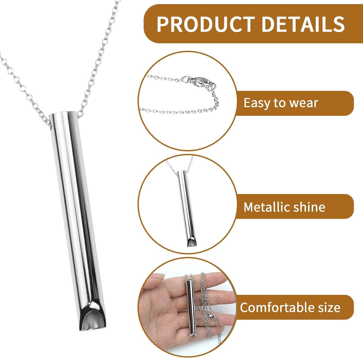 Anxiety Relief Necklace 2pcs Mindful Breathing Necklace for Stress & Anxiety Relief Stop Smoking Breathing Exercises Meditation Stress Relief