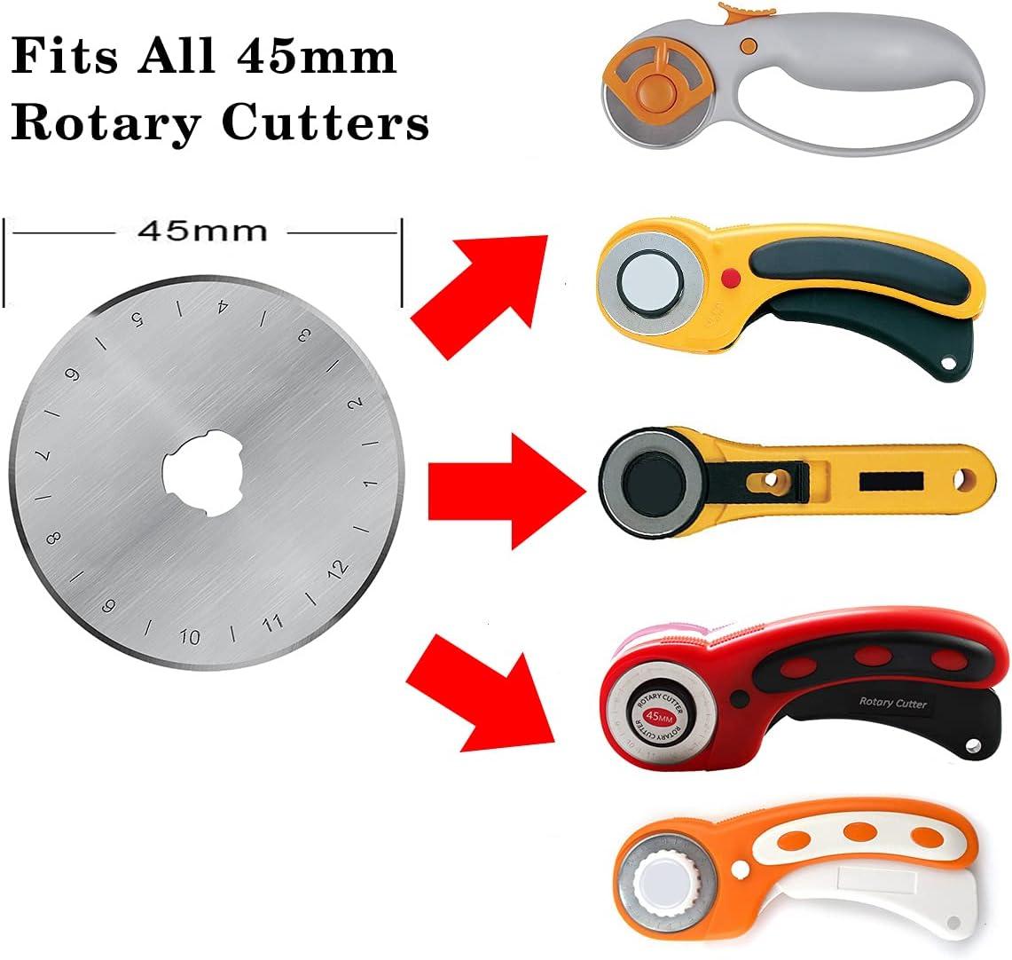 KISSWILL Rotary Cutter Blades 60mm - 5 Pack Refill Rotary Blades 60 mm Fits  for Fiskars 60mm Rotary Cutter, Sharp and Durable 