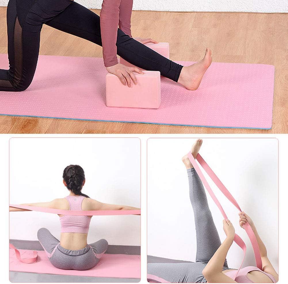 MEISONG Yoga Blocks 2 Pack Set - (Yoga Block with 1 Yoga Strap