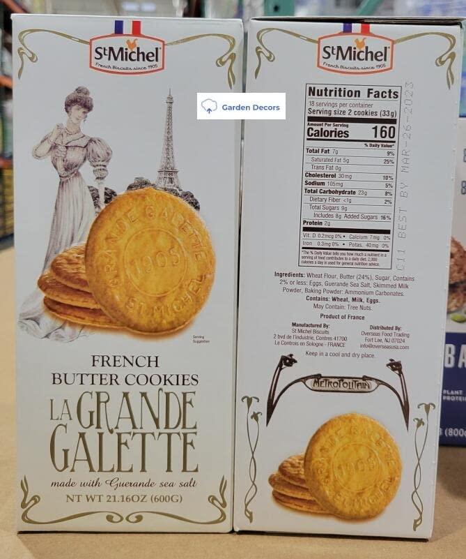 St Michel French Butter Cookies La Grande Galette 21.6oz 600g (Two Boxes)