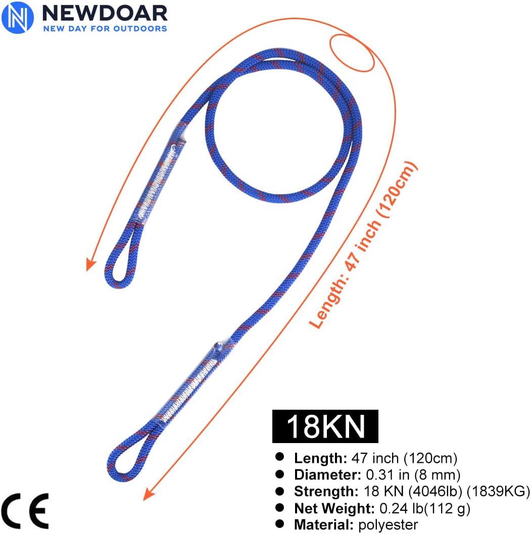 NewDoar 8mm (5/16") Prusik Cord Sewn EyetoEye PreSewn Climbing