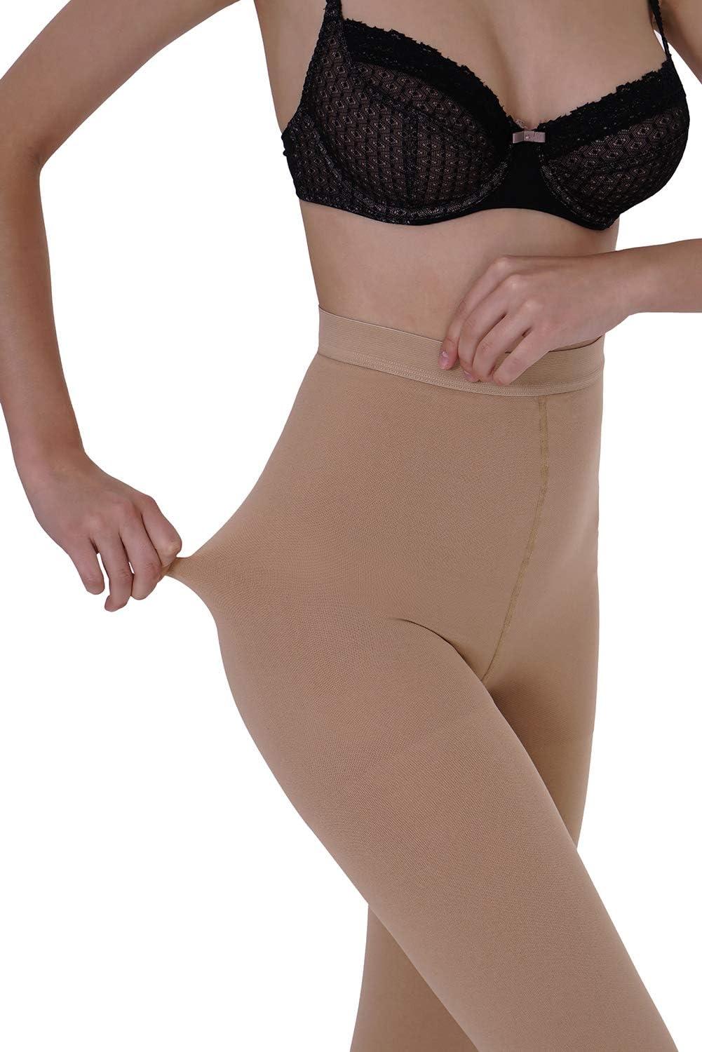 AMZAM Medical Compression Pantyhose for Women Men 15-20 mmHg Graduated  Compression Tights Opaque Toeless Compression Stockings Waist High Support  Tights for Edema Varicose Veins DVT Beige S S Open Toe Beige