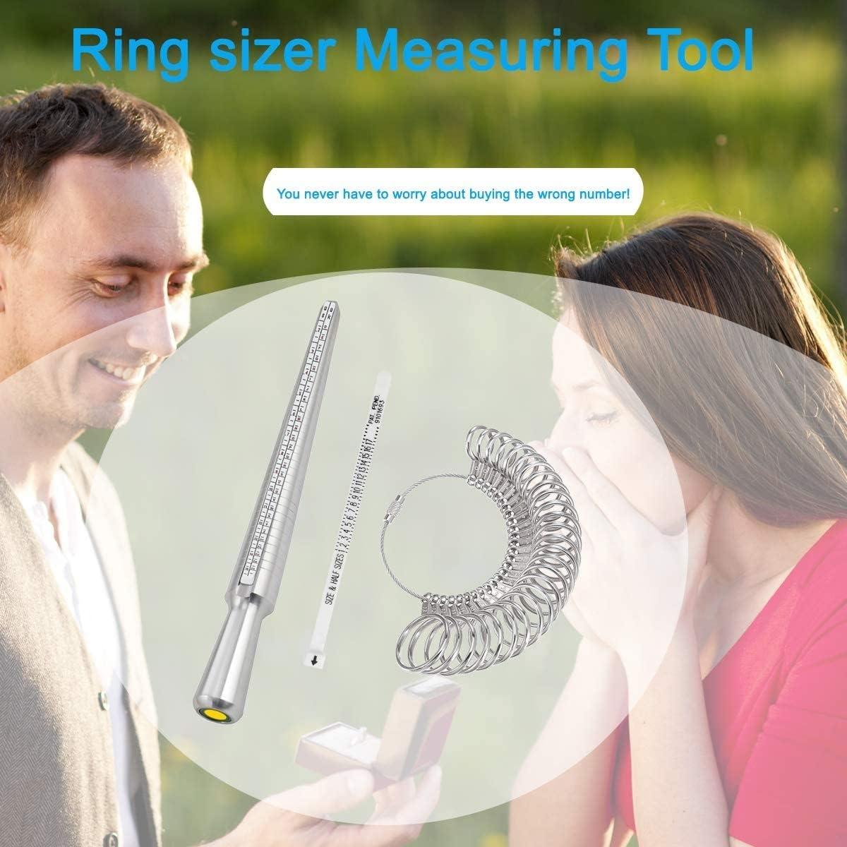 DoGeek Ring Sizer Measuring Tool Set Metal Ring Sizers Stainless Steel