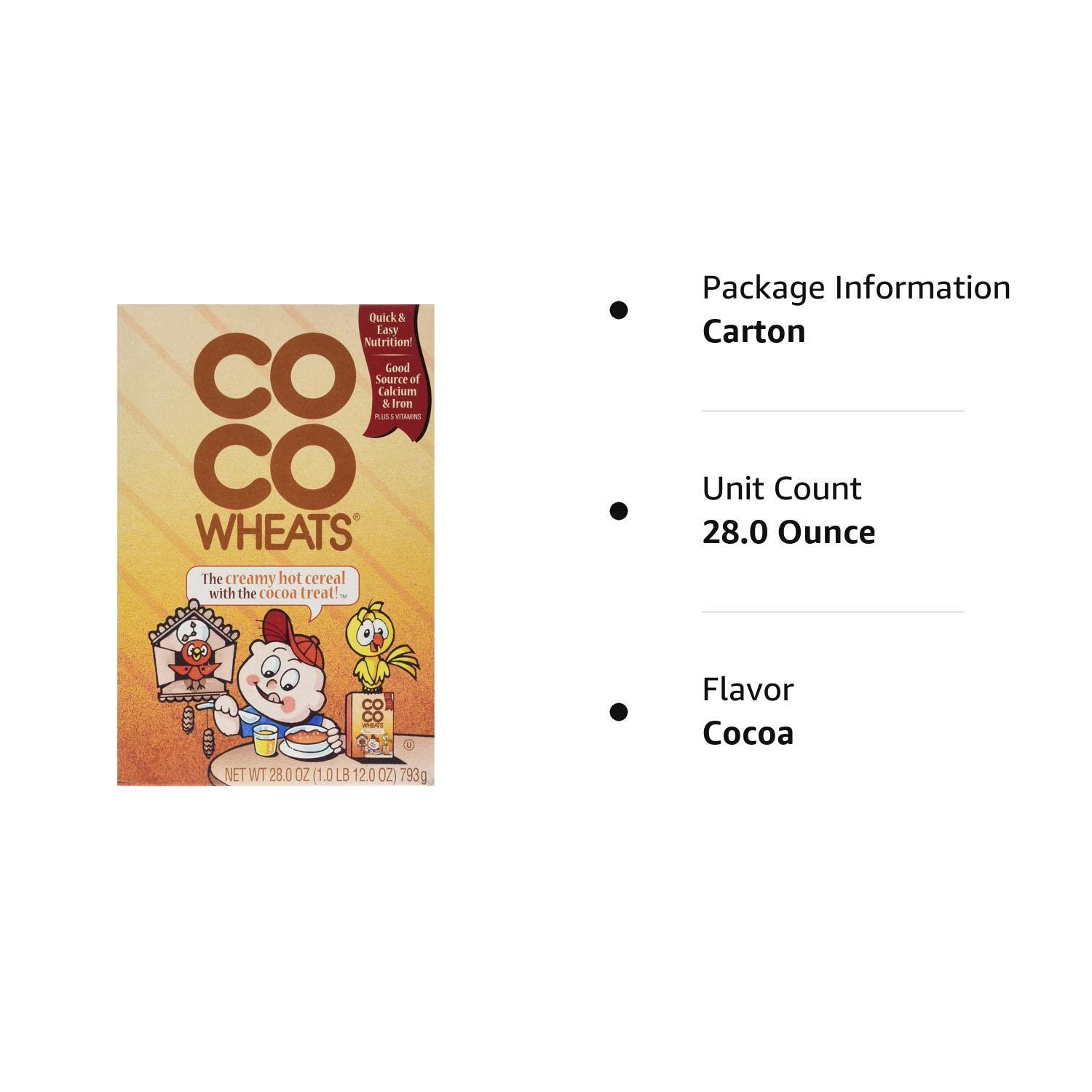 Coco Wheats Hot Cereal Cocoa 28oz Cocoa 1.75 Pound (Pack of 1)