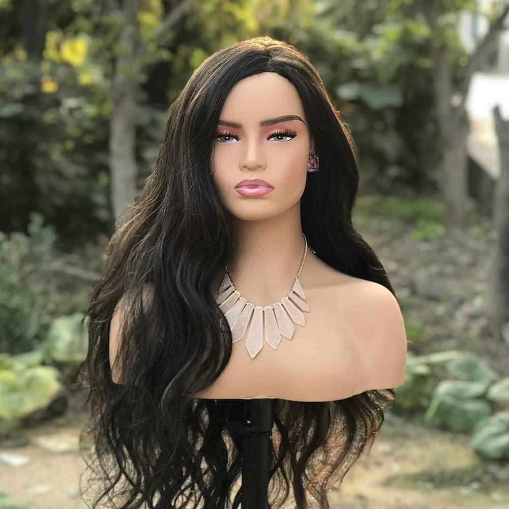 Realistic Female Mannequin Head with Shoulder Display PDC487 PLight Brown