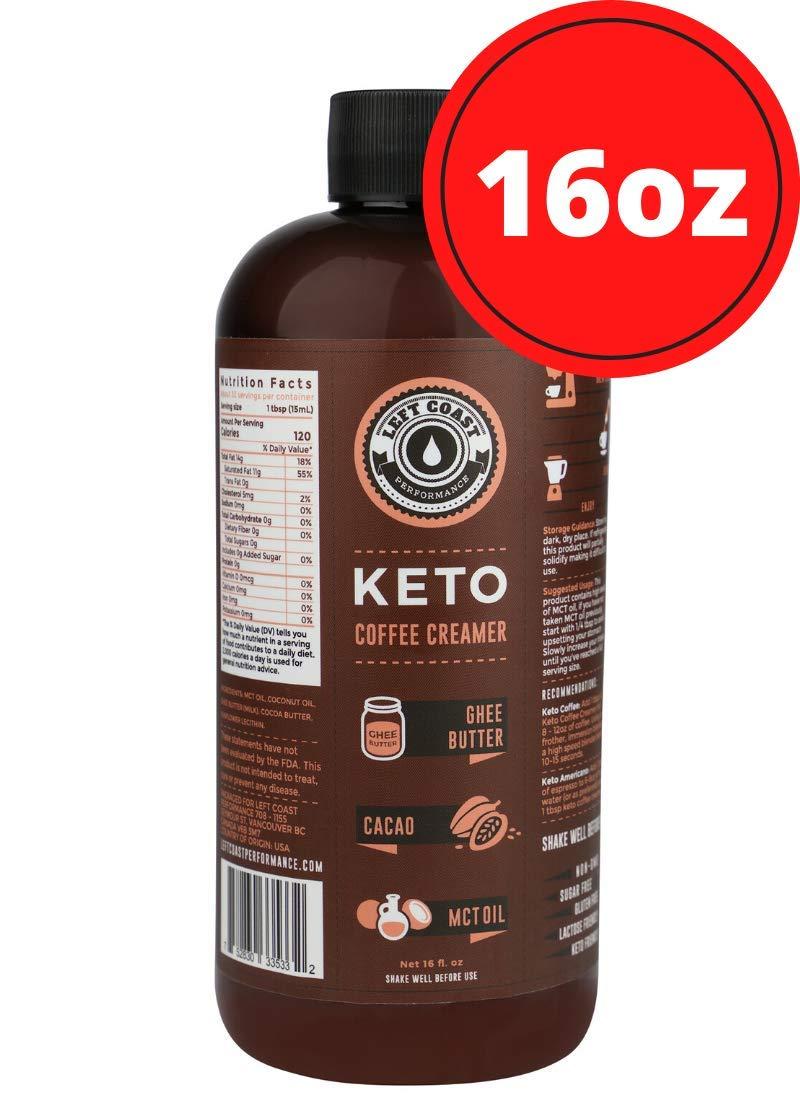 Keto Coffee Creamer with MCT Oil, Ghee Butter, Cocoa Butter, 16oz / 32