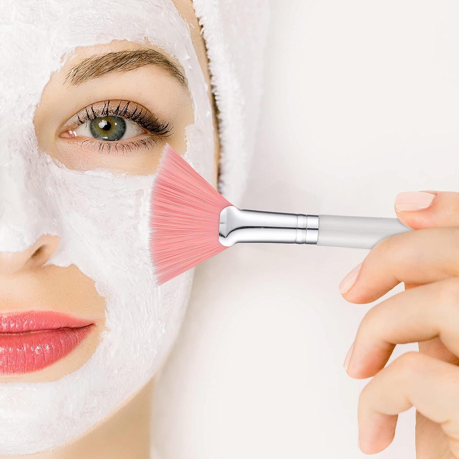 60 Pcs Fan Facial Brushes Soft Fan Facial Applicator Brushes Acid