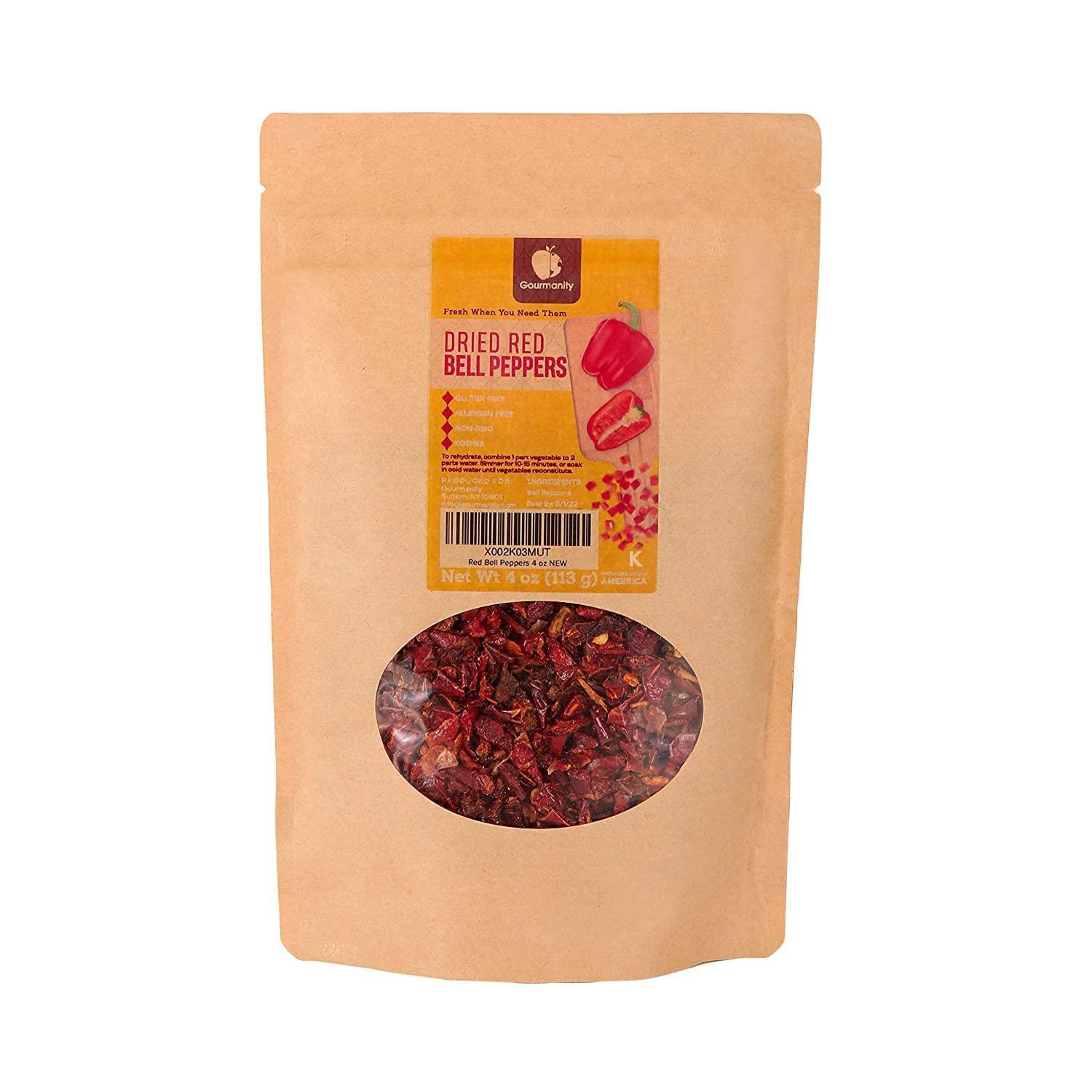Gourmanity 4 oz Dried Red Bell Peppers, Dehydrated Red Bell Pepper