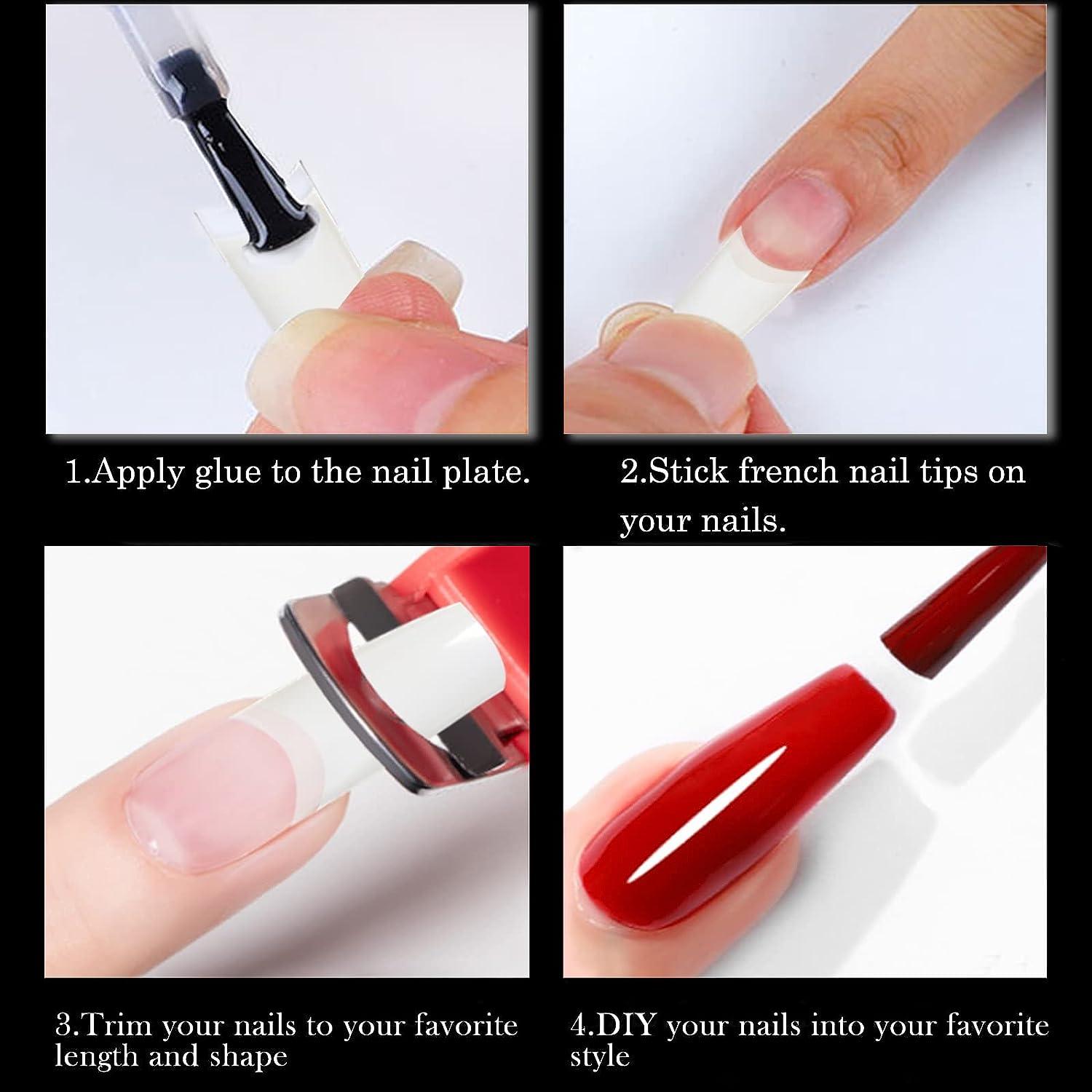 YAWALL French Nail Tips 500 PCS White Nail Tips Flake Nails Half Cover