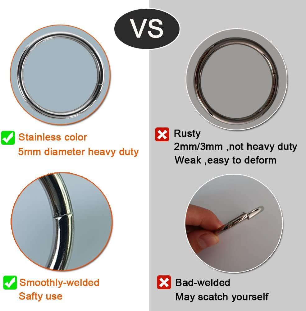 2 Inch Metal Rings for Macrame - 10 Pack Heavy Duty O Rings for Plant ...